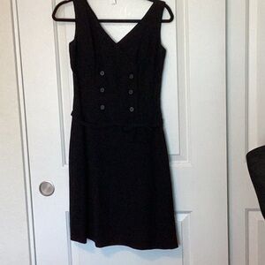 An Arkay Vintage Chic Black Double-Breasted Midi Dress Bust 31 1/2” Waist 27”